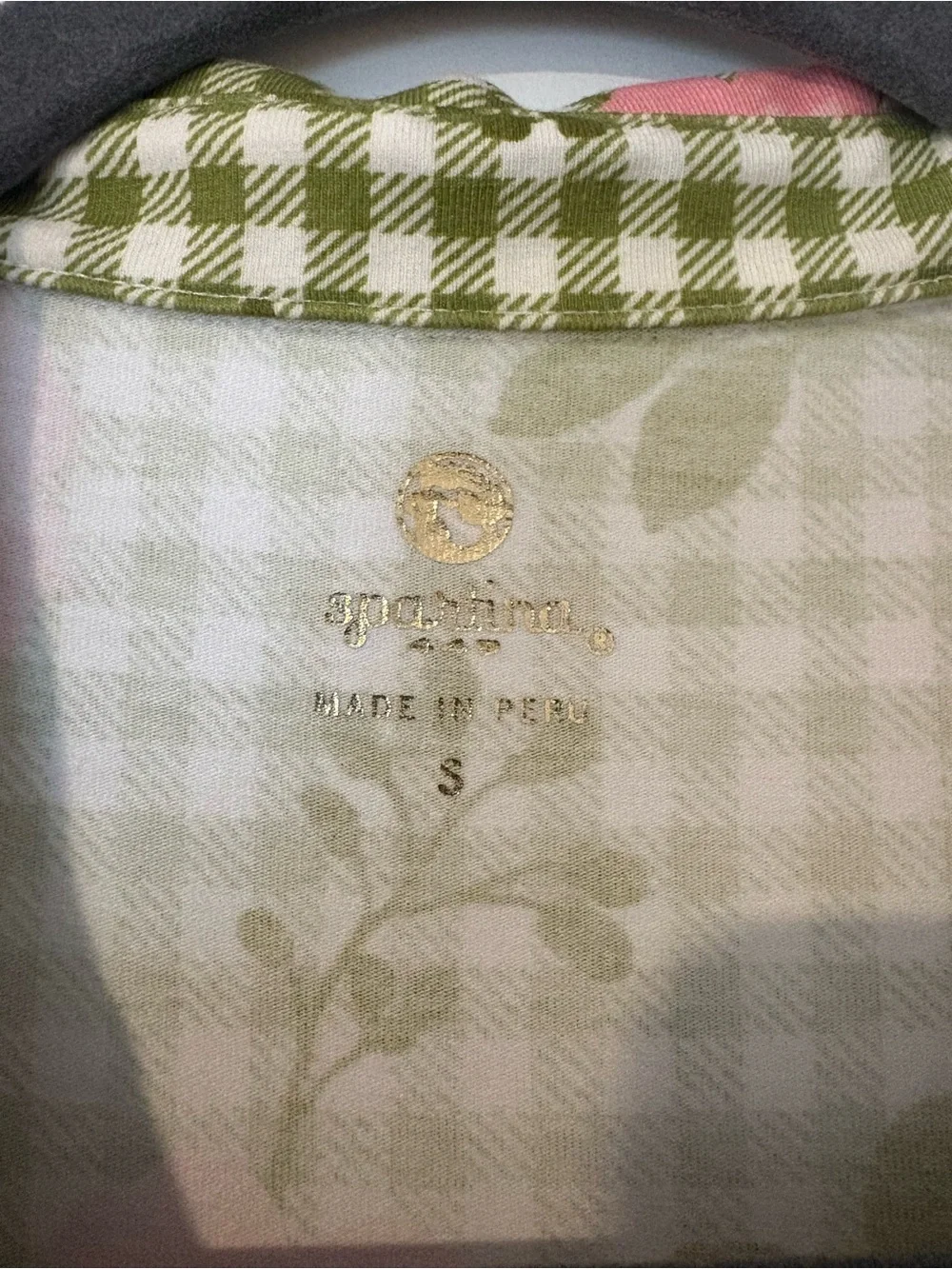 Spartina 449 Green Gingham Dress with Pink Floral Print - Picture 7 of 7